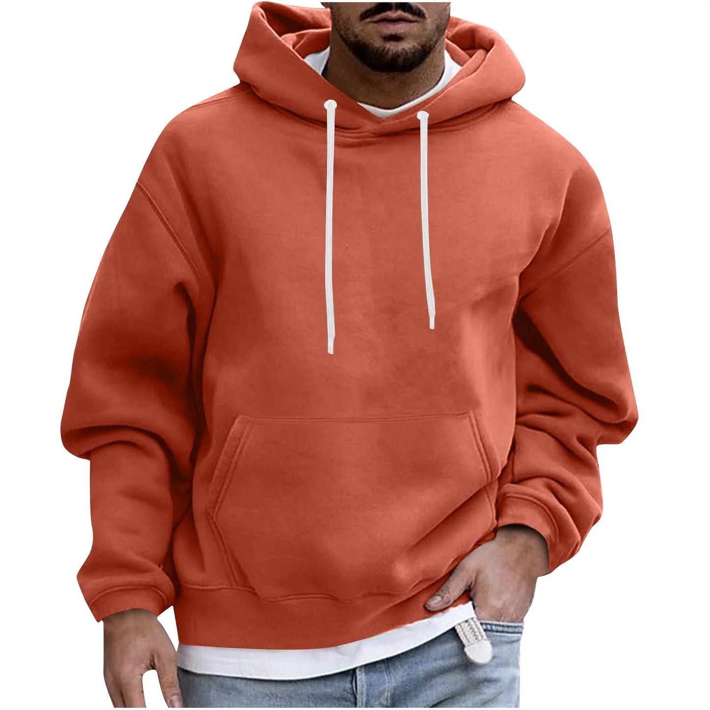 Hoodie for Men Big and Tall,Men Casual Overiszed Hoodies round Neck with Pocket Pullover Long Sleeve Tops Sweatshirt